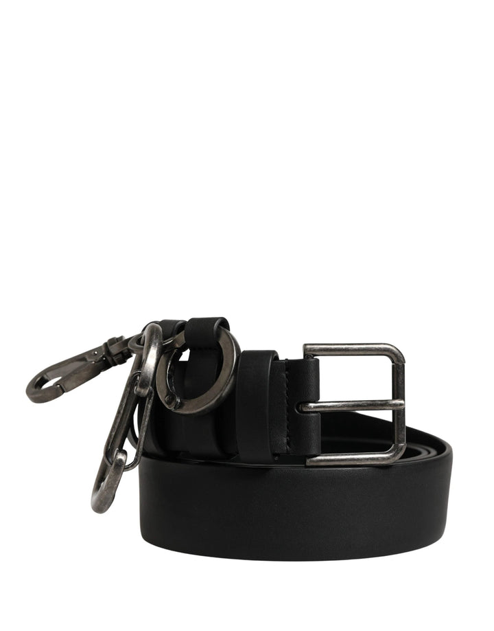 Dolce &amp; Gabbana Sample Sale Dolce &amp; Gabbana Black Calf Leather Silver Metal Buckle Belt - | Designer outlet