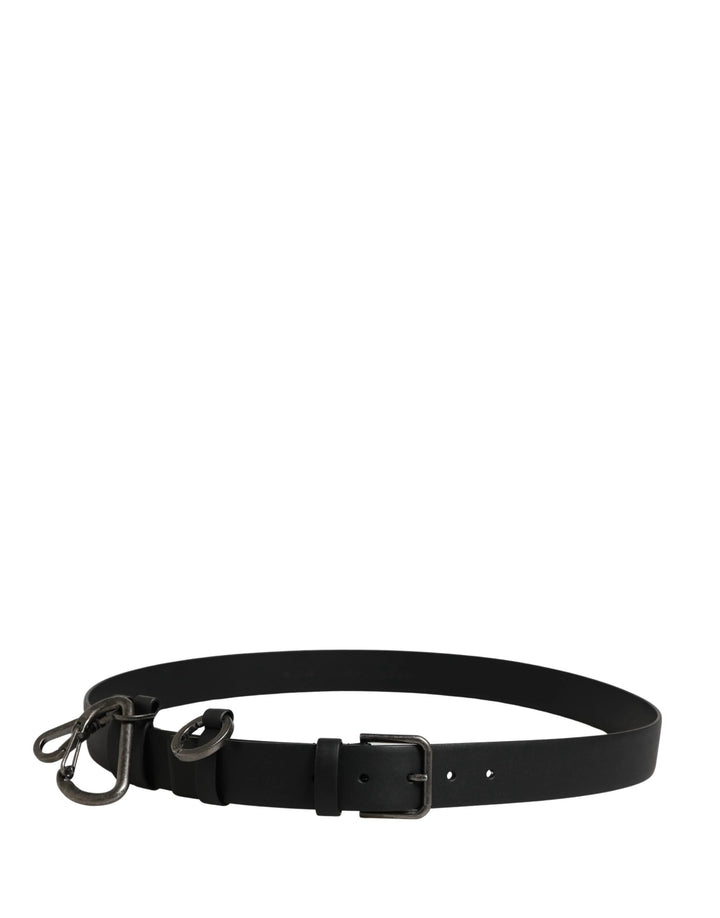Dolce &amp; Gabbana Sample Sale Dolce &amp; Gabbana Black Calf Leather Silver Metal Buckle Belt - | Designer outlet
