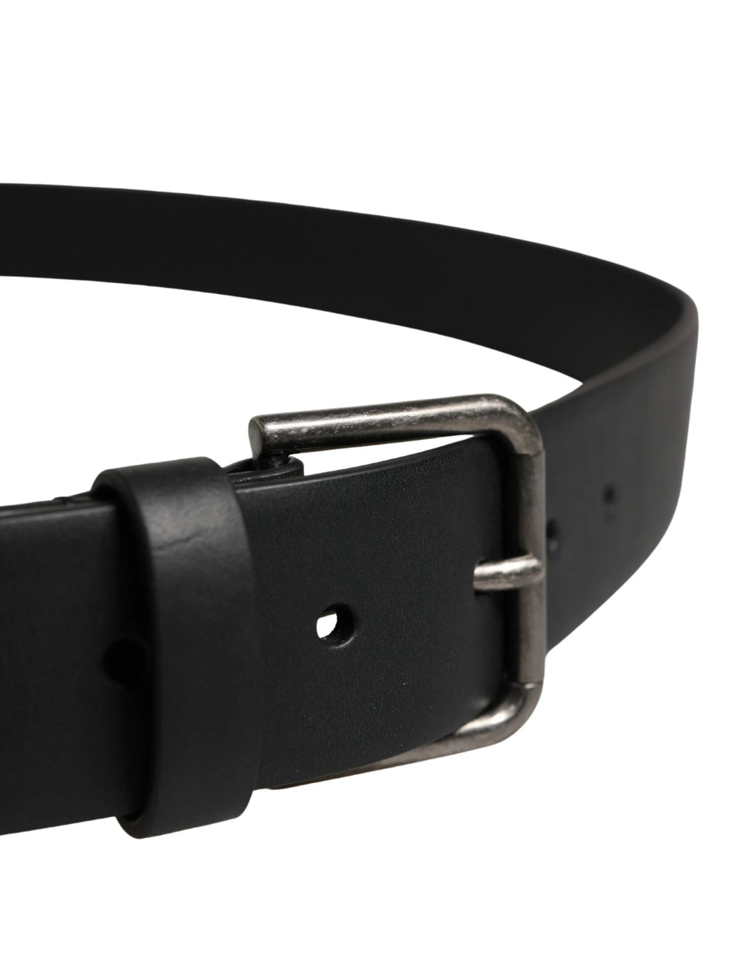 Dolce &amp; Gabbana Sample Sale Dolce &amp; Gabbana Black Calf Leather Silver Metal Buckle Belt - | Designer outlet