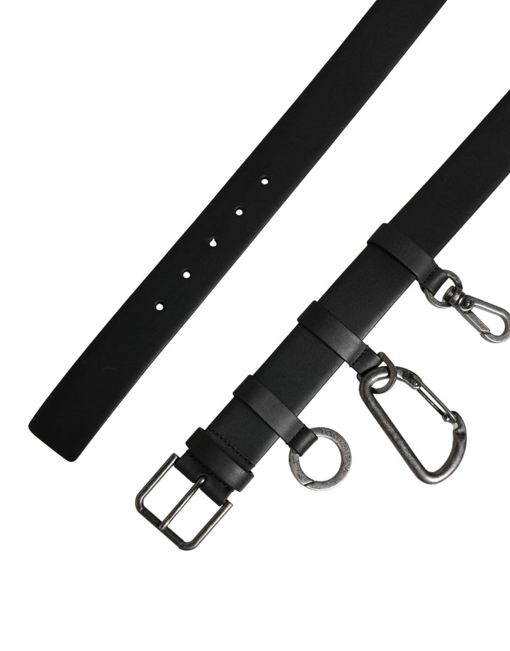 Dolce &amp; Gabbana Sample Sale Dolce &amp; Gabbana Black Calf Leather Silver Metal Buckle Belt - | Designer outlet