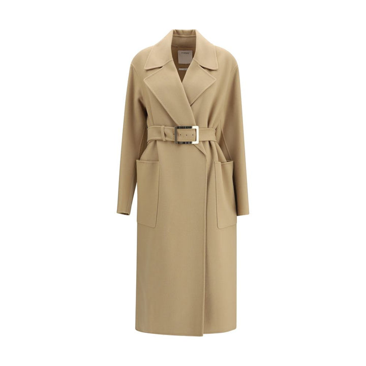 Max Mara Beige Fleece Wool Coat