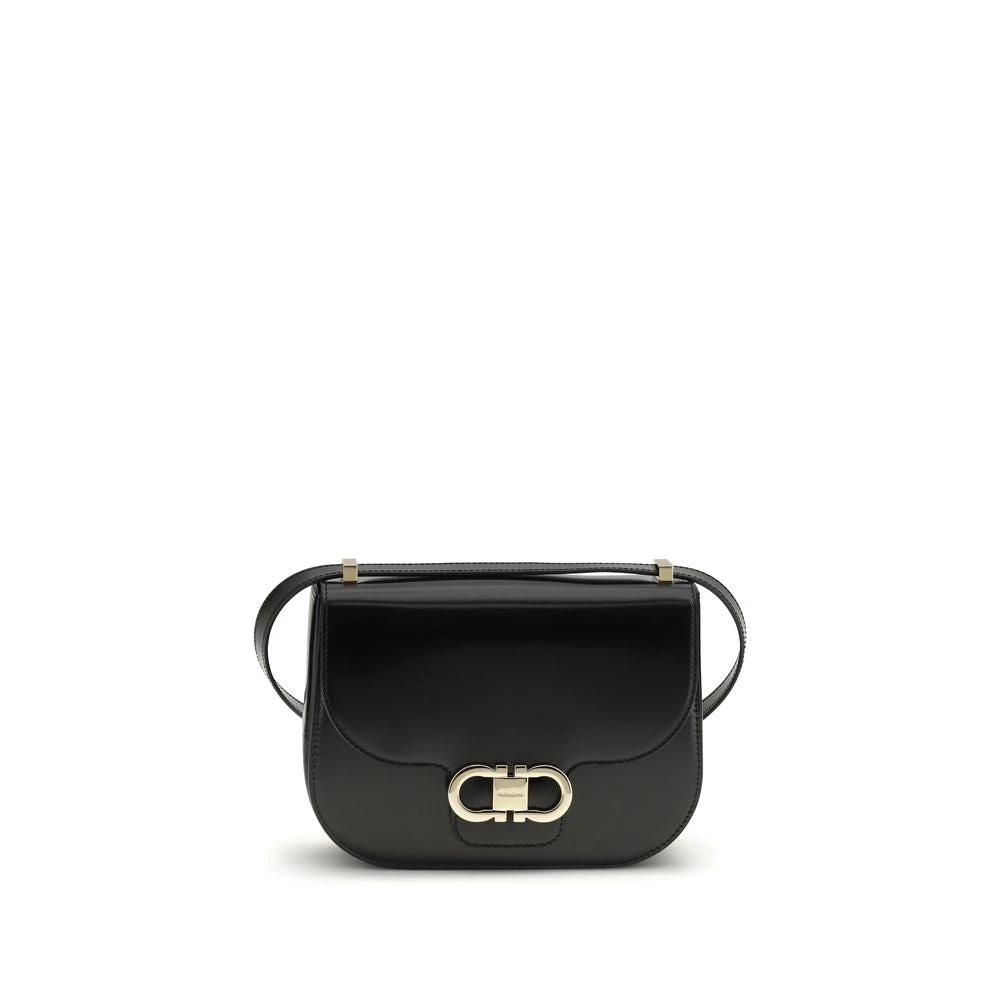 Ferragamo Sample Sale Ferragamo Black Calf Leather Bos Taurus Shoulder Bag - | Designer outlet