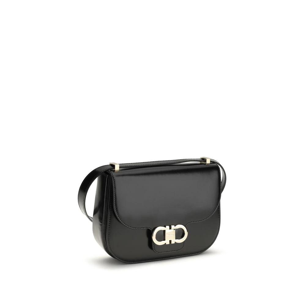 Ferragamo Sample Sale Ferragamo Black Calf Leather Bos Taurus Shoulder Bag - | Designer outlet