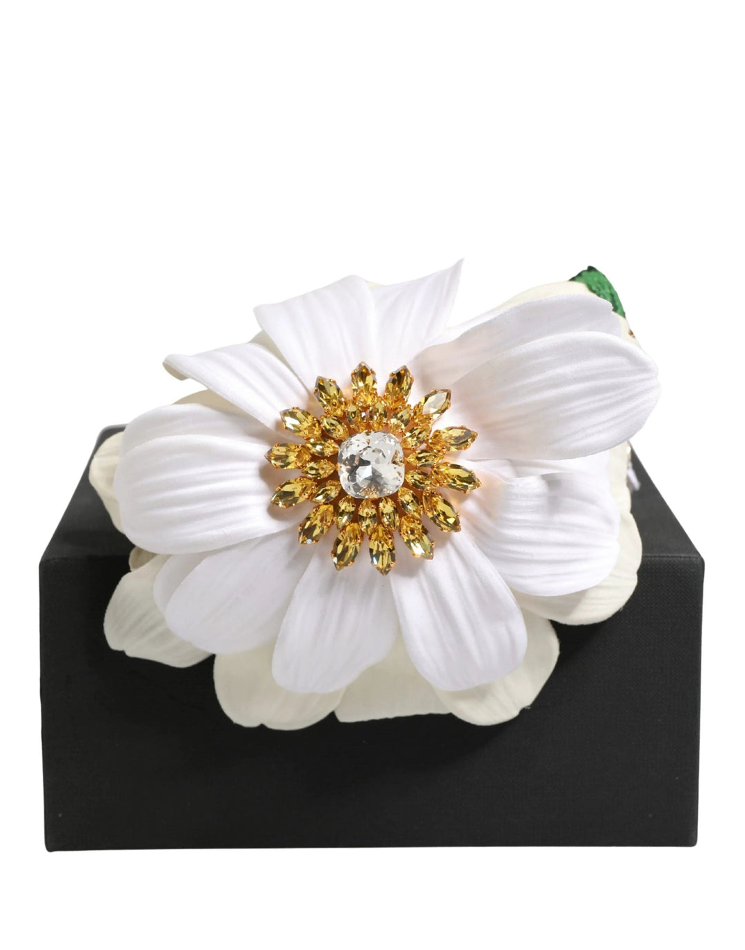 Dolce & Gabbana Sample Sale Dolce & Gabbana White Yellow Silk Blend Floral Crystals Diadem Headband - | Designer outlet