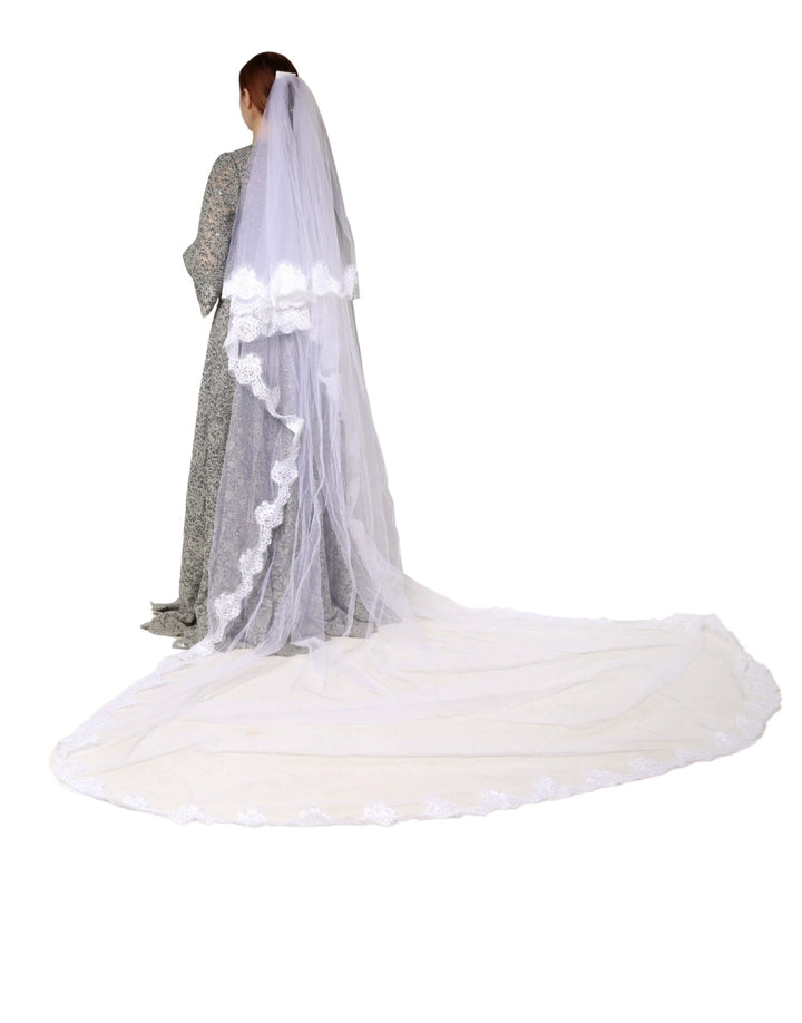 Dolce &amp; Gabbana Sample Sale Dolce &amp; Gabbana White Floral LaceNylon Floor Length 3M Long Veil - | Designer outlet