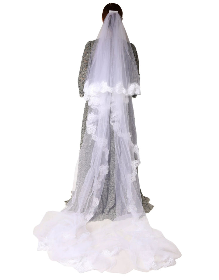 Dolce &amp; Gabbana Sample Sale Dolce &amp; Gabbana White Floral LaceNylon Floor Length 3M Long Veil - | Designer outlet