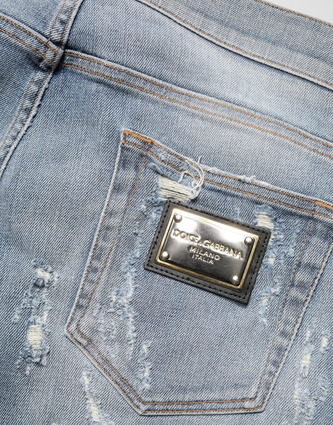 Dolce & Gabbana Sample Sale Dolce & Gabbana Light Blue Distressed Skinny Men Denim Jeans - | Designer outlet