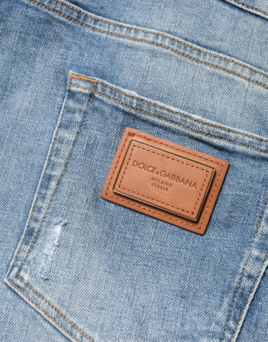 Dolce & Gabbana Sample Sale Dolce & Gabbana Blue Tattered Slim Fit Men Cotton Denim Jeans - | Designer outlet