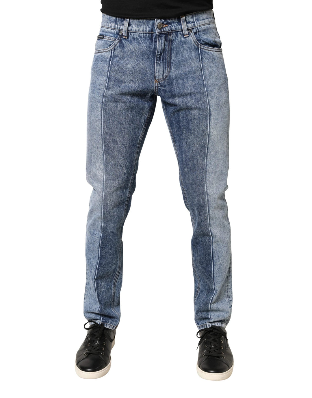 Dolce & Gabbana Sample Sale Dolce & Gabbana Two Tone Blue Cotton Regular Men Denim Jeans - | Designer outlet