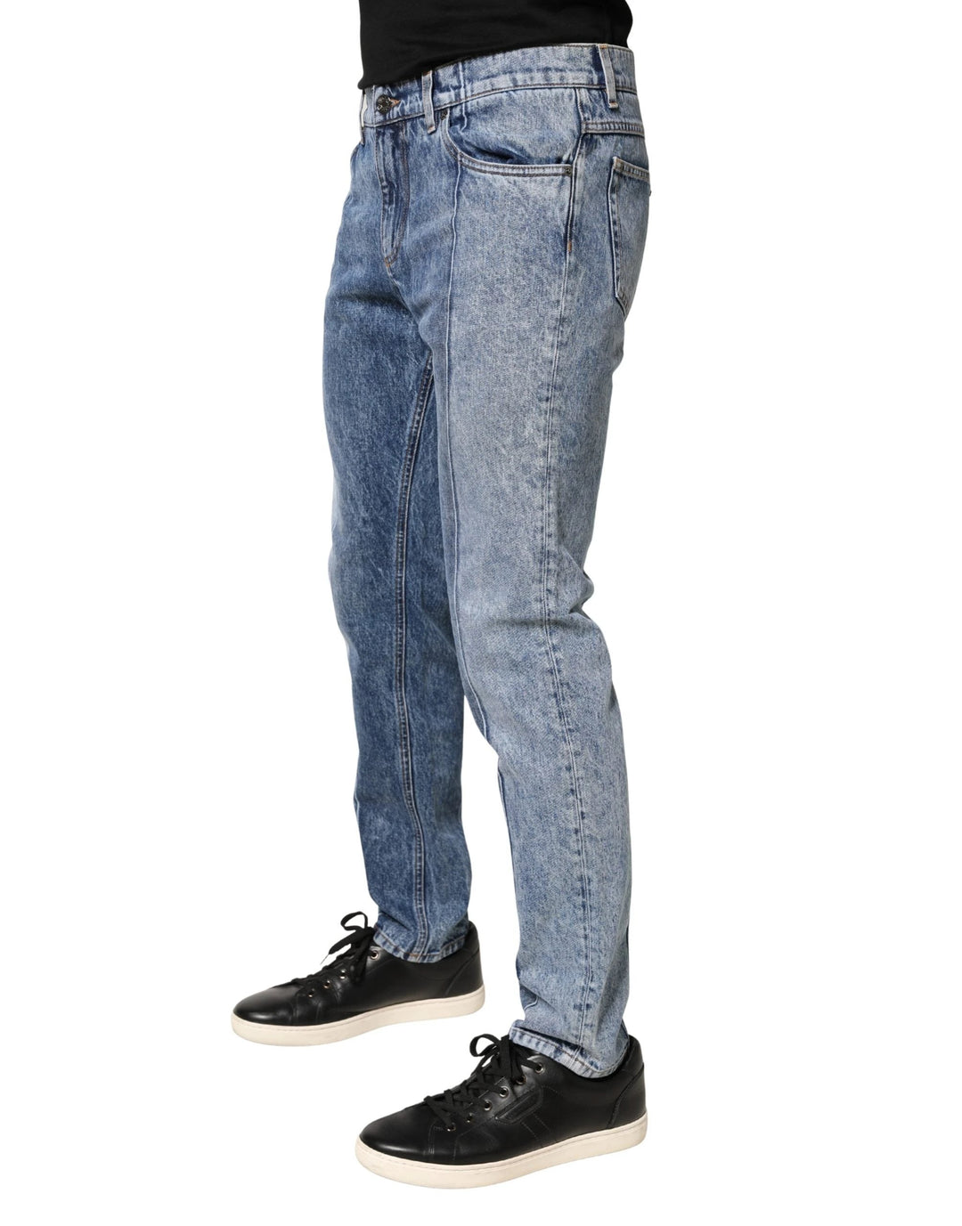 Dolce &amp; Gabbana Sample Sale Dolce &amp; Gabbana Two Tone Blue Cotton Regular Men Denim Jeans - | Designer outlet