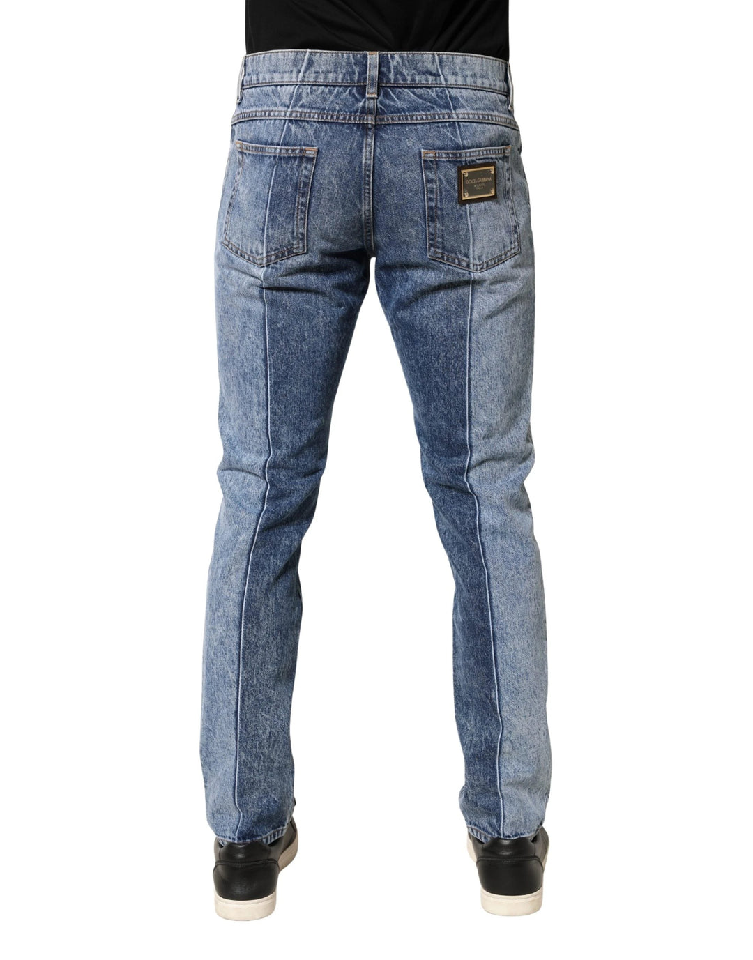 Dolce &amp; Gabbana Sample Sale Dolce &amp; Gabbana Two Tone Blue Cotton Regular Men Denim Jeans - | Designer outlet