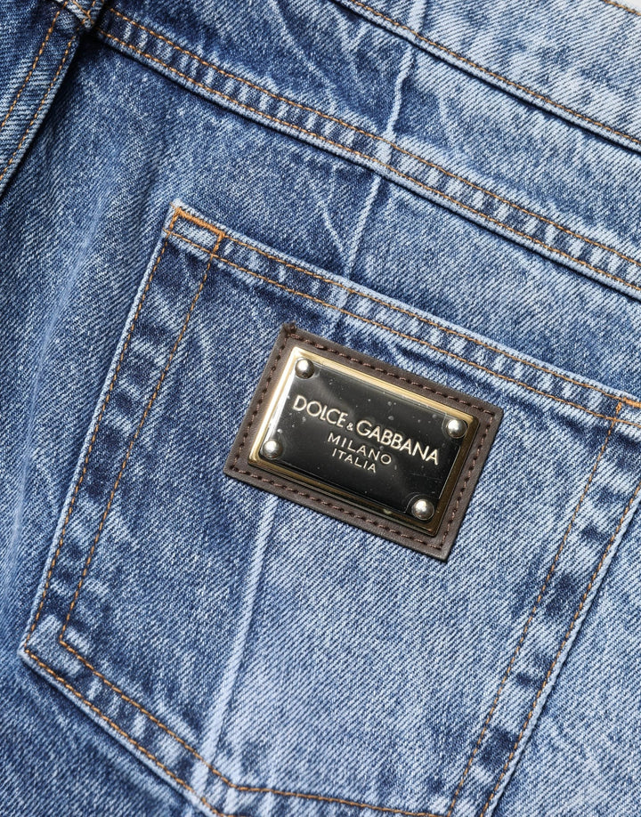 Dolce &amp; Gabbana Sample Sale Dolce &amp; Gabbana Two Tone Blue Cotton Regular Men Denim Jeans - | Designer outlet