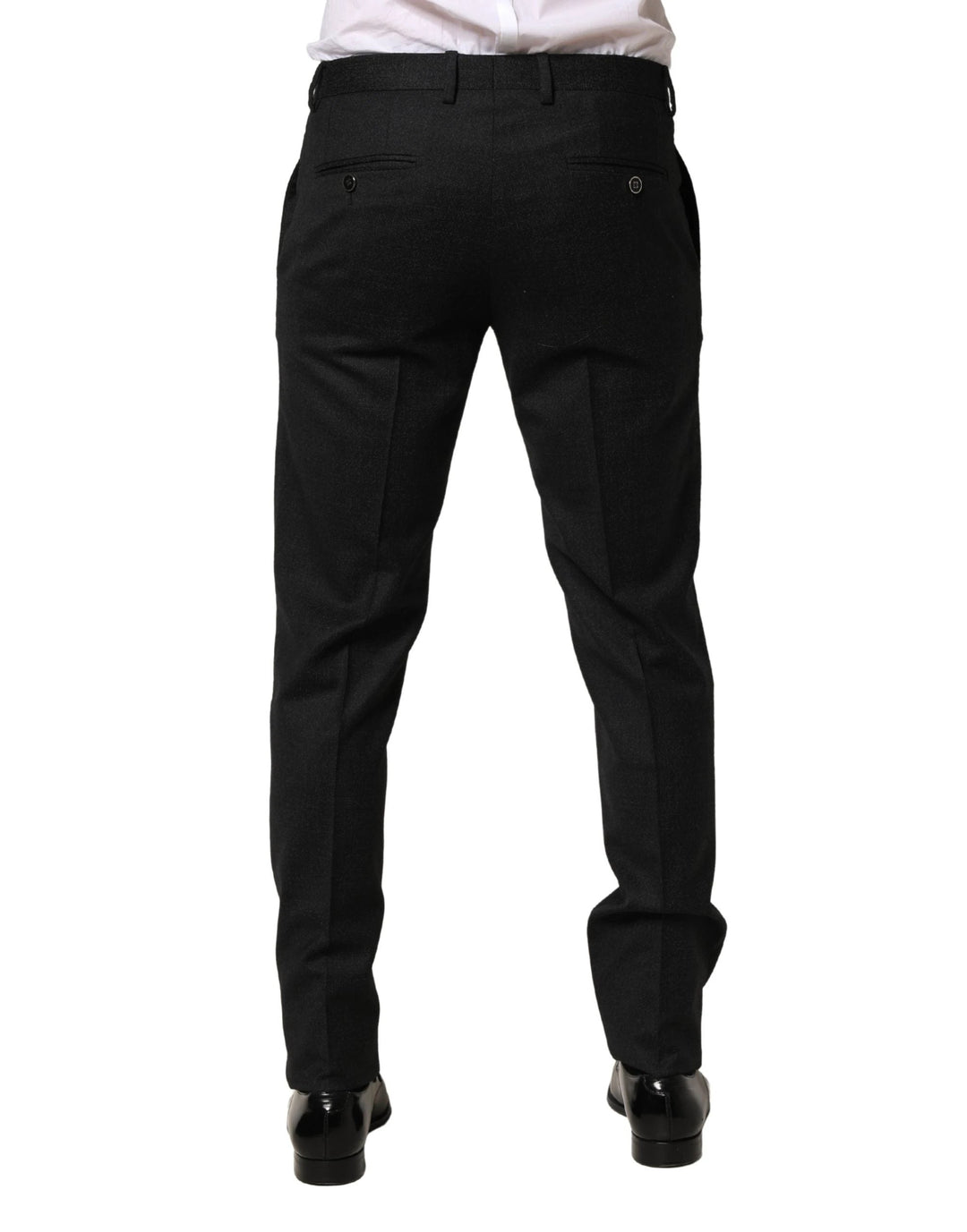 Dolce &amp; Gabbana Sample Sale Dolce &amp; Gabbana Black Wool Skinny Men Dress Trouser Pants - | Designer outlet