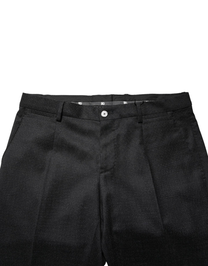 Dolce &amp; Gabbana Sample Sale Dolce &amp; Gabbana Black Wool Skinny Men Dress Trouser Pants - | Designer outlet