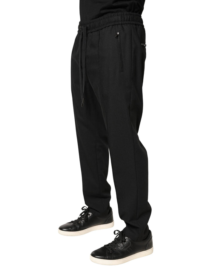 Dolce & Gabbana Sample Sale Dolce & Gabbana Black Wool Skinny Jogger Trouser Pants - | Designer outlet