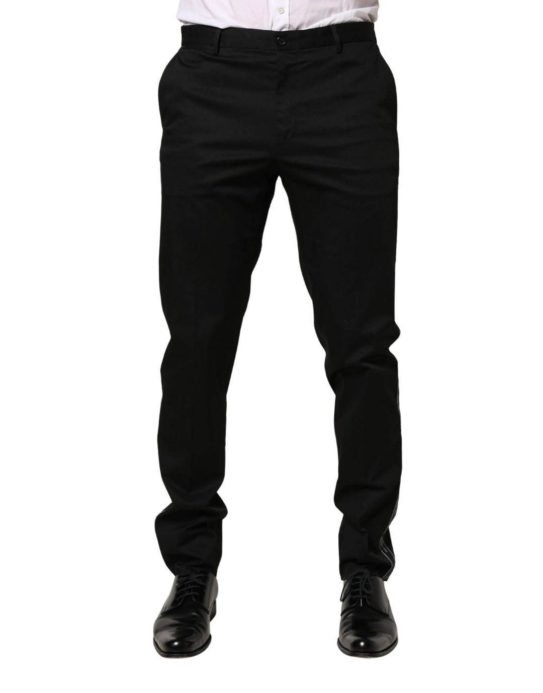 Dolce &amp; Gabbana Sample Sale Dolce &amp; Gabbana Black Cotton Skinny Men Dress Trouser Pants - | Designer outlet