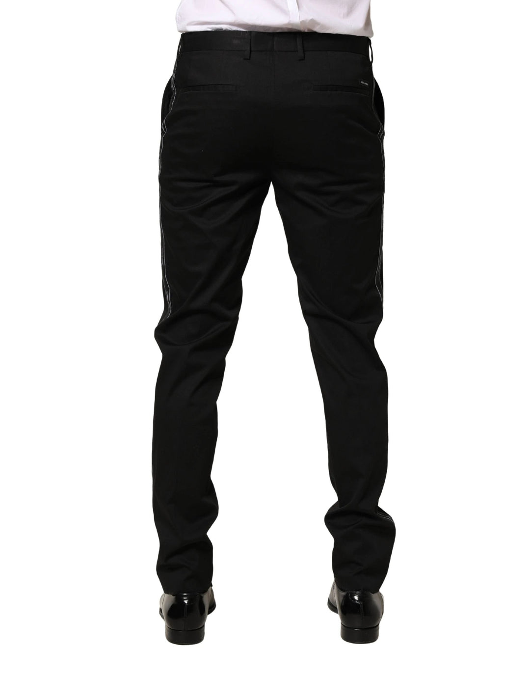 Dolce &amp; Gabbana Sample Sale Dolce &amp; Gabbana Black Cotton Skinny Men Dress Trouser Pants - | Designer outlet