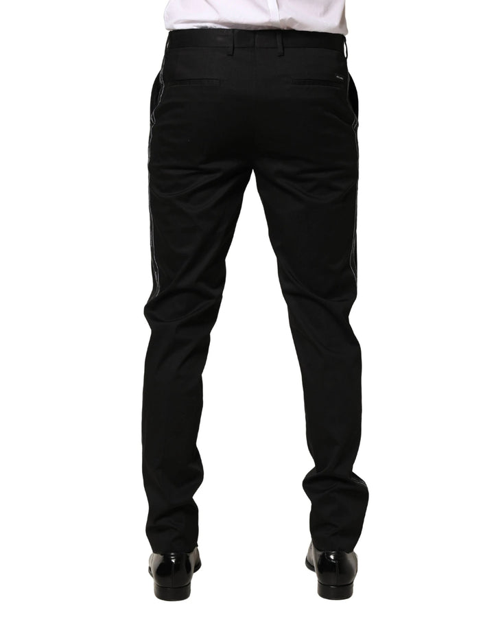 Dolce &amp; Gabbana Sample Sale Dolce &amp; Gabbana Black Cotton Skinny Men Dress Trouser Pants - | Designer outlet