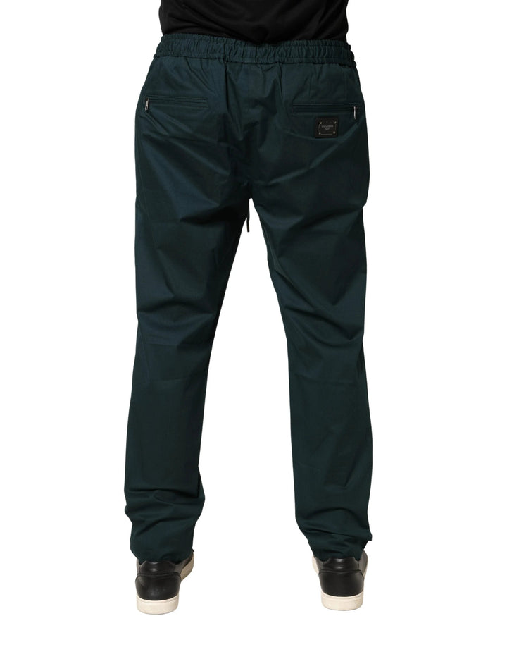 Dolce &amp; Gabbana Sample Sale Dolce &amp; Gabbana Green Cotton Skinny Men Jogger Trouser Pants - | Designer outlet
