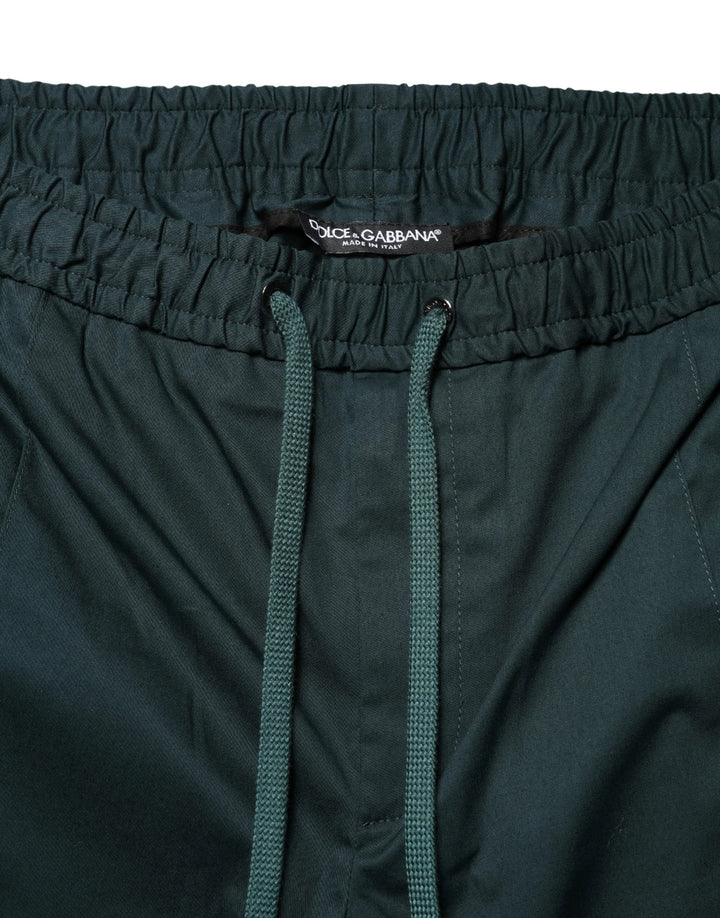 Dolce &amp; Gabbana Sample Sale Dolce &amp; Gabbana Green Cotton Skinny Men Jogger Trouser Pants - | Designer outlet
