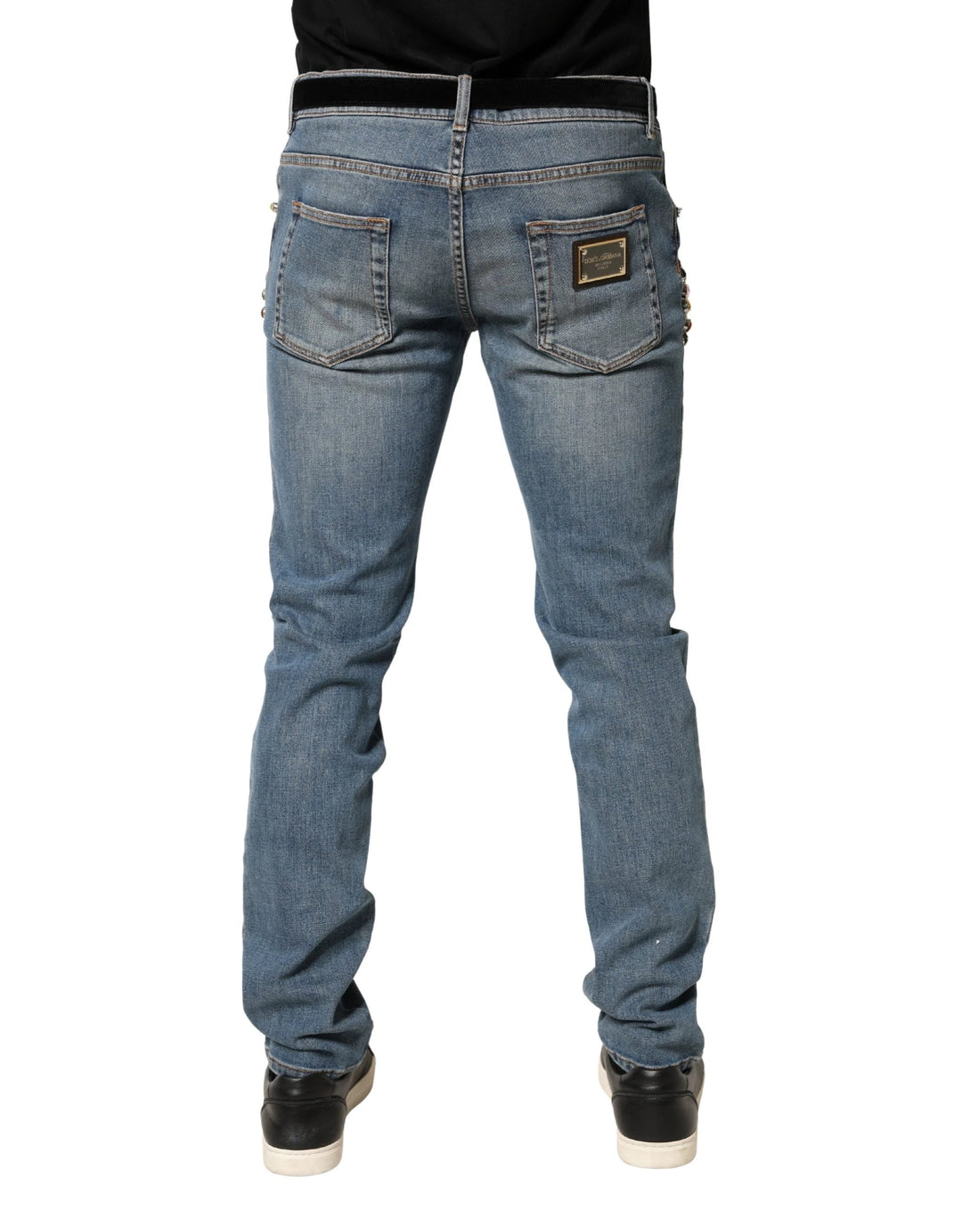Dolce &amp; Gabbana Sample Sale Dolce &amp; Gabbana Blue Embellished Loose Cotton Men Denim Jeans - | Designer outlet