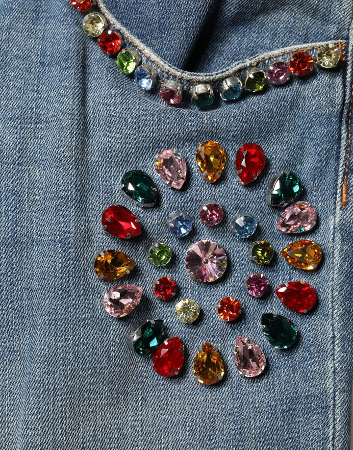 Dolce &amp; Gabbana Sample Sale Dolce &amp; Gabbana Blue Embellished Loose Cotton Men Denim Jeans - | Designer outlet