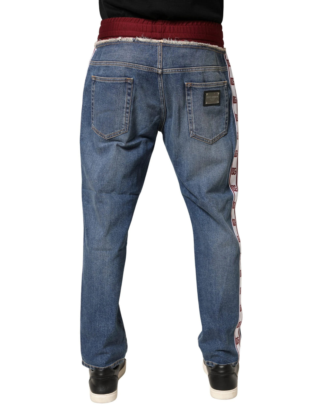 Dolce &amp; Gabbana Sample Sale Dolce &amp; Gabbana Blue Cotton Drawstring Straight Denim Jeans - | Designer outlet