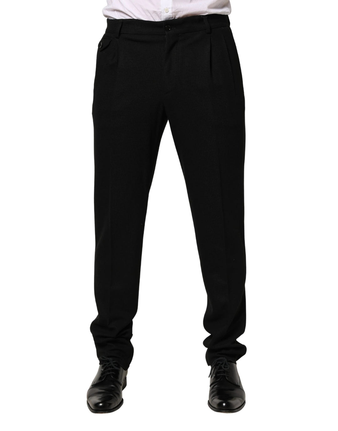 Dolce &amp; Gabbana Sample Sale Dolce &amp; Gabbana Black Wool Skinny Men Dress Trouser Pants - | Designer outlet