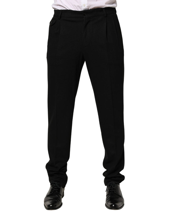 Dolce &amp; Gabbana Sample Sale Dolce &amp; Gabbana Black Wool Skinny Men Dress Trouser Pants - | Designer outlet