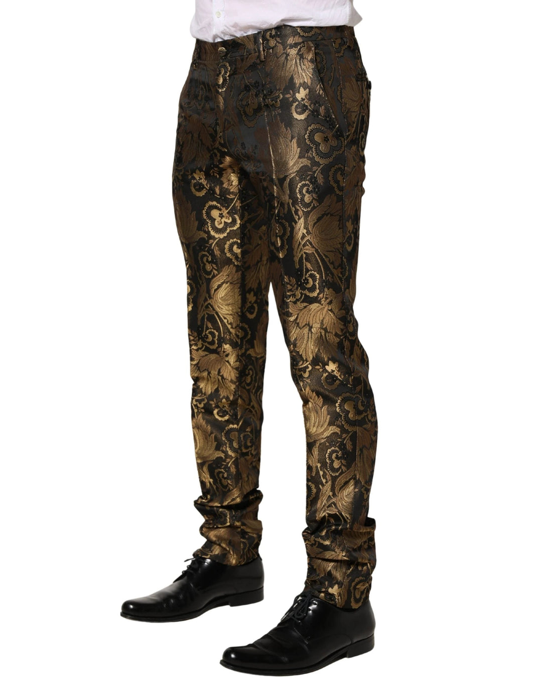 Dolce & Gabbana Sample Sale Dolce & Gabbana Gold Jacquard Dress Formal Men Trouser Pants - | Designer outlet