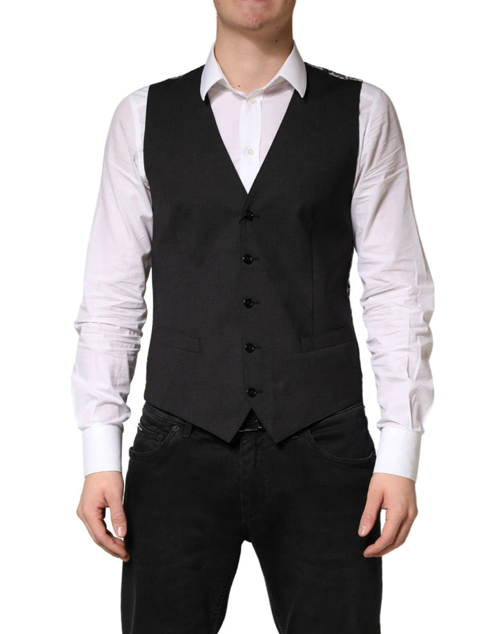 Dolce &amp; Gabbana Sample Sale Dolce &amp; Gabbana Black Wool Dress Men Formal Waistcoat Vest - | Designer outlet