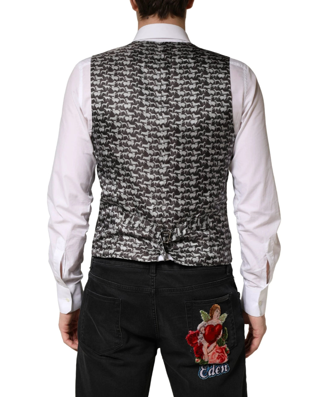 Dolce &amp; Gabbana Sample Sale Dolce &amp; Gabbana Black Wool Dress Men Formal Waistcoat Vest - | Designer outlet