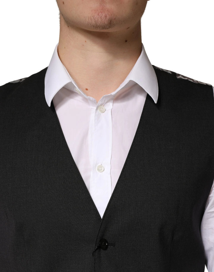 Dolce &amp; Gabbana Sample Sale Dolce &amp; Gabbana Black Wool Dress Men Formal Waistcoat Vest - | Designer outlet
