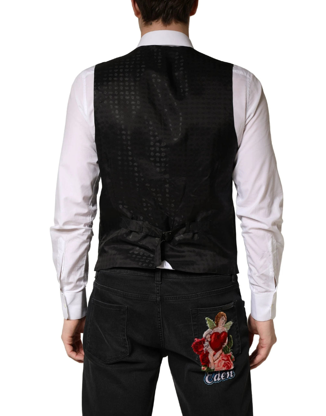 Dolce &amp; Gabbana Sample Sale Dolce &amp; Gabbana Black Wool Dress Men Formal Waistcoat Vest - | Designer outlet