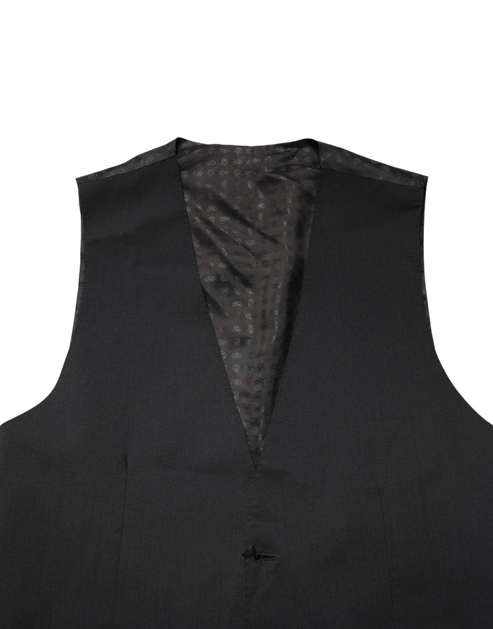 Dolce &amp; Gabbana Sample Sale Dolce &amp; Gabbana Black Wool Dress Men Formal Waistcoat Vest - | Designer outlet