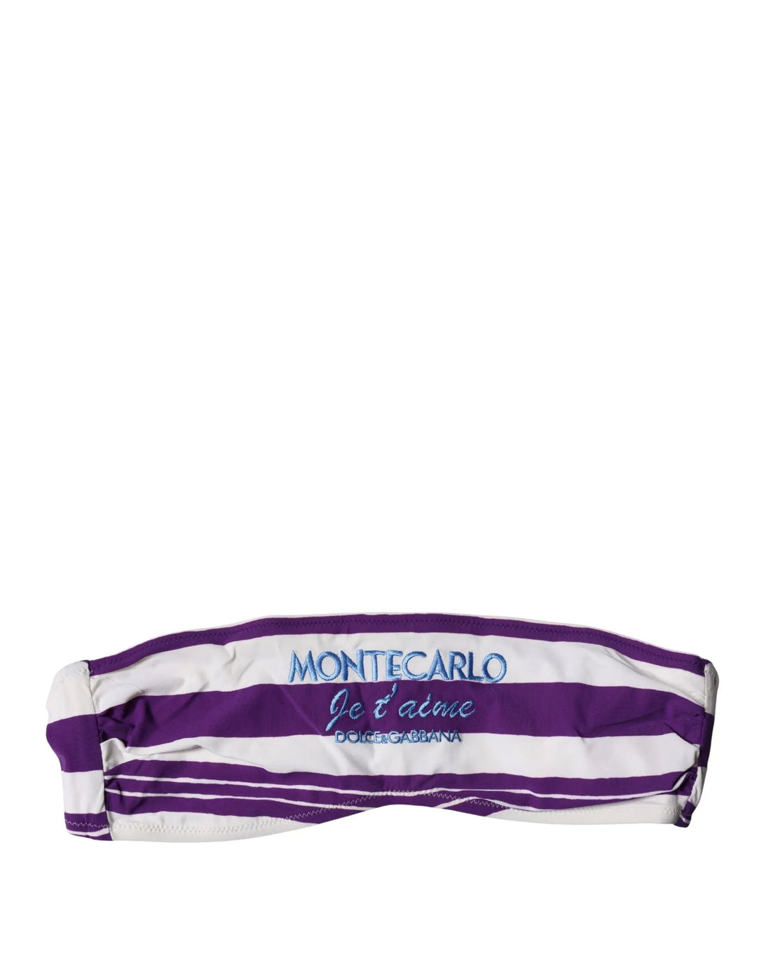 Dolce & Gabbana Sample Sale | Dolce & Gabbana Purple White Stripes Nylon Bandeau Swimwear - | Designer outlet
