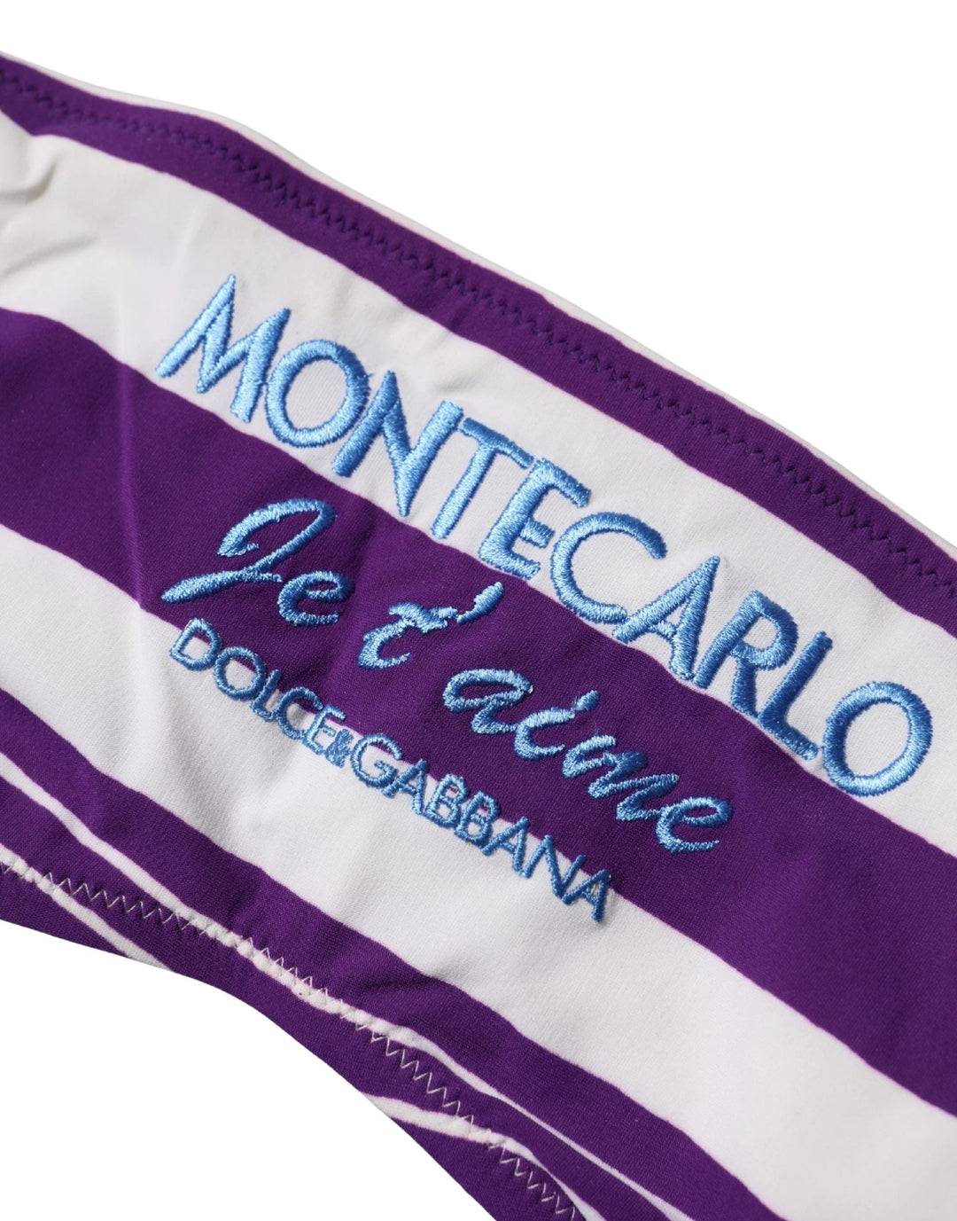 Dolce &amp; Gabbana Sample Sale Dolce &amp; Gabbana Purple White Stripes Nylon Bandeau Swimwear - | Designer outlet