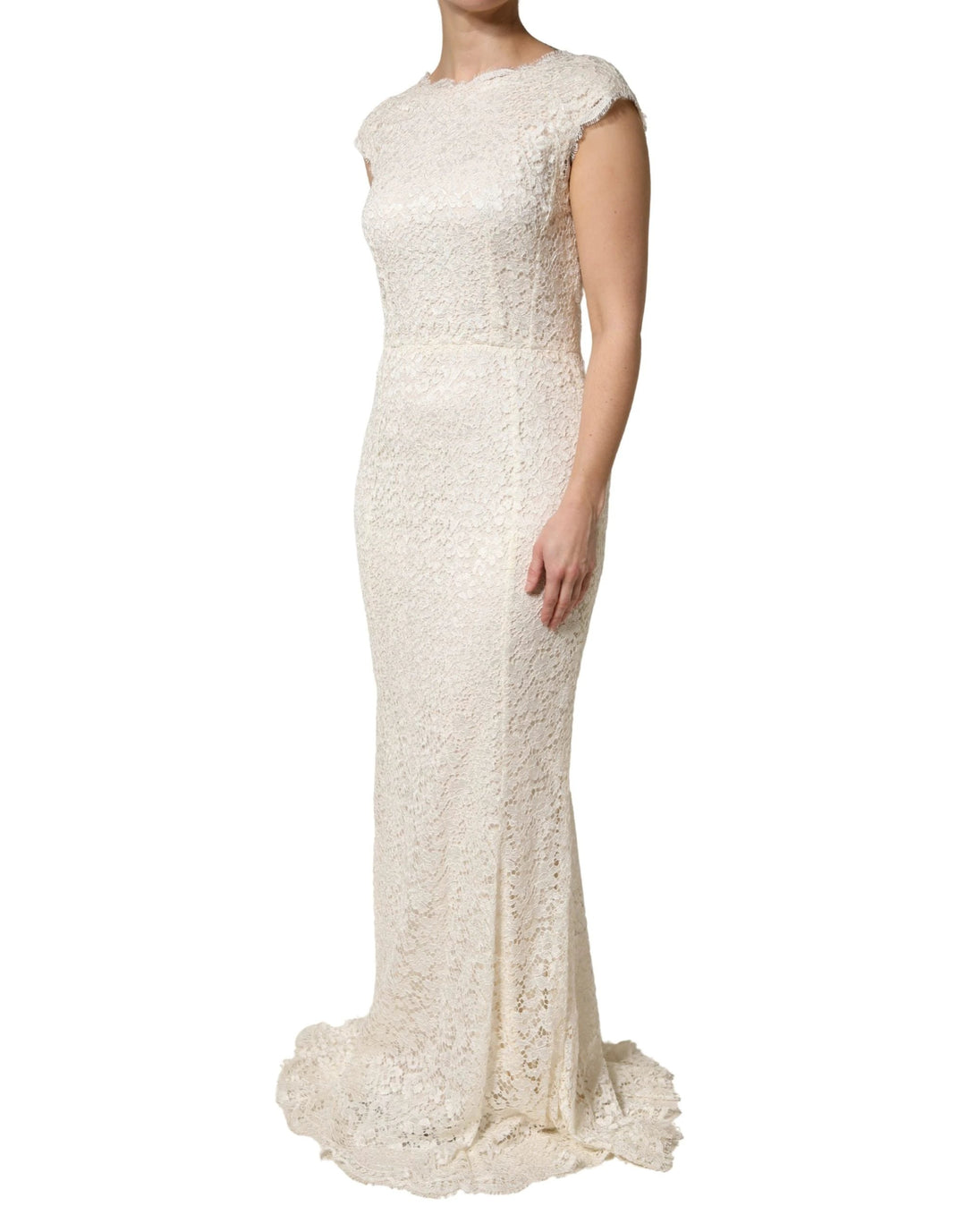 Dolce &amp; Gabbana Sample Sale Dolce &amp; Gabbana White Lace Viscose Sheath Long Gown Dress - | Designer outlet
