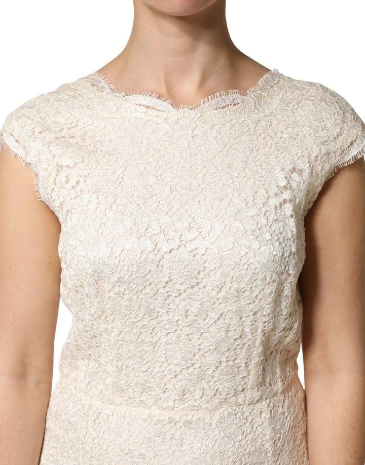 Dolce &amp; Gabbana Sample Sale Dolce &amp; Gabbana White Lace Viscose Sheath Long Gown Dress - | Designer outlet