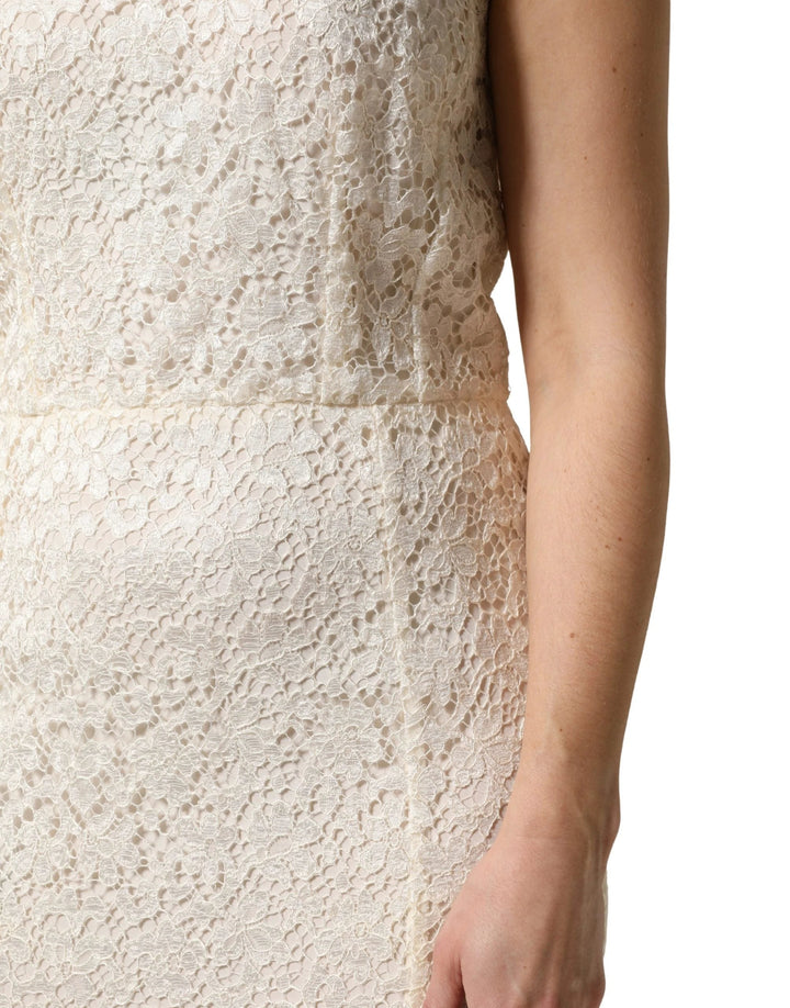 Dolce &amp; Gabbana Sample Sale Dolce &amp; Gabbana White Lace Viscose Sheath Long Gown Dress - | Designer outlet