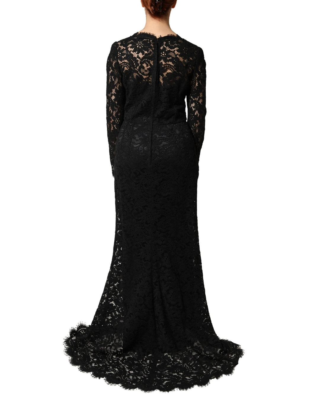 Dolce &amp; Gabbana Sample Sale Dolce &amp; Gabbana Black Lace Long Sleeves Cotton Maxi Dress - | Designer outlet