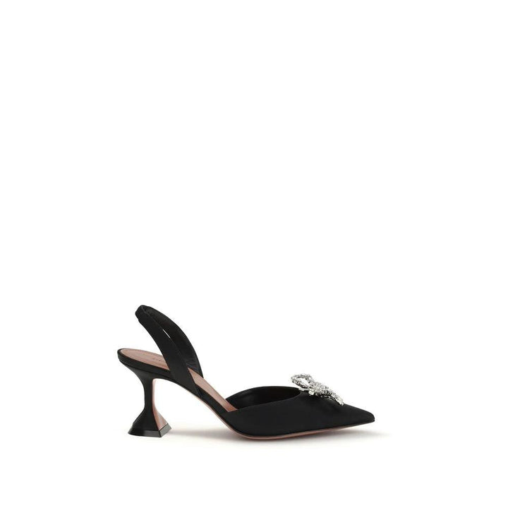 Amina Muaddi Sample Sale Amina Muaddi Black Silk High Heel Pumps - | Designer outlet