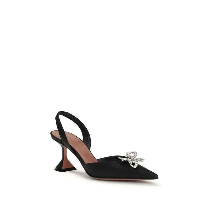 Amina Muaddi Sample Sale Amina Muaddi Black Silk High Heel Pumps - | Designer outlet