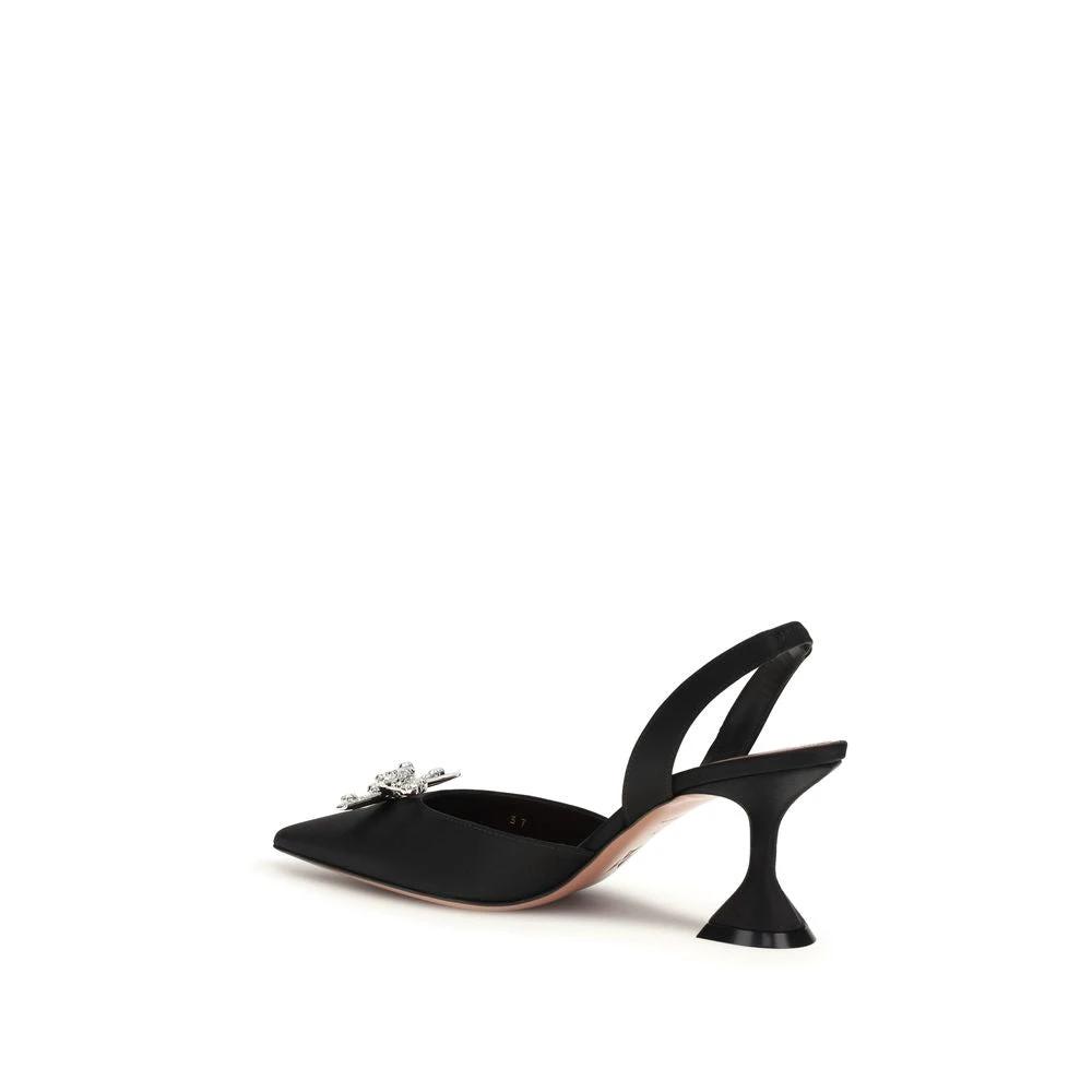 Amina Muaddi Sample Sale Amina Muaddi Black Silk High Heel Pumps - | Designer outlet