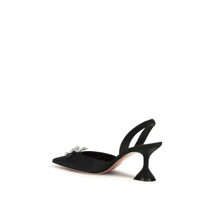 Amina Muaddi Sample Sale Amina Muaddi Black Silk High Heel Pumps - | Designer outlet
