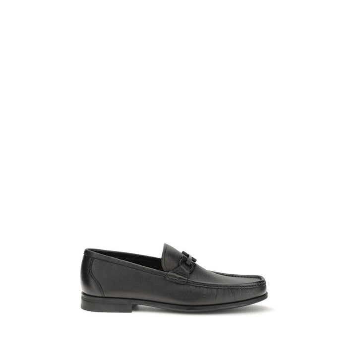 Ferragamo Sample Sale Ferragamo Black Calf Leather Bos Taurus Slip-On Loafers - | Designer outlet