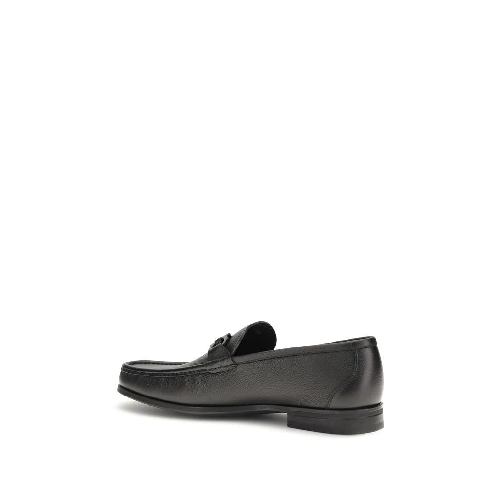 Ferragamo Sample Sale Ferragamo Black Calf Leather Bos Taurus Slip-On Loafers - | Designer outlet