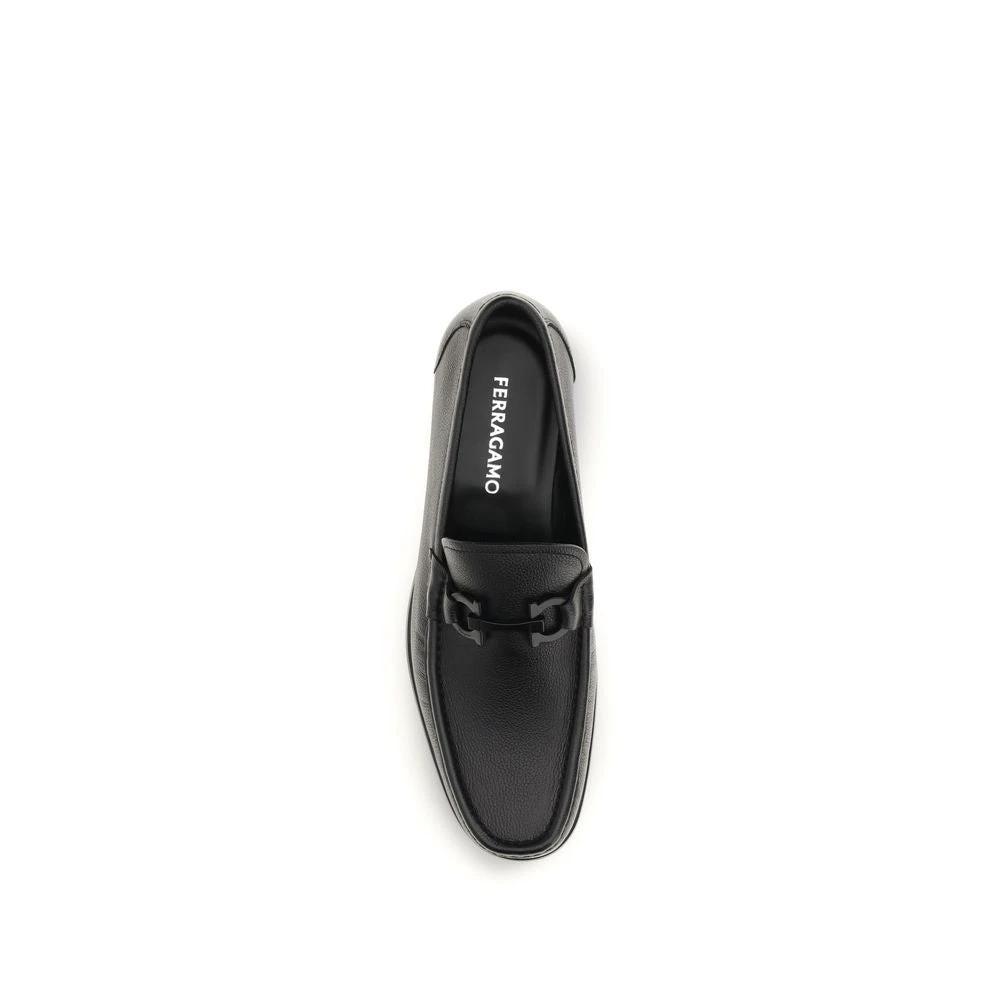 Ferragamo Sample Sale Ferragamo Black Calf Leather Bos Taurus Slip-On Loafers - | Designer outlet