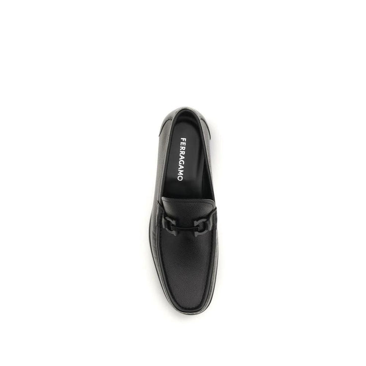 Ferragamo Sample Sale Ferragamo Black Calf Leather Bos Taurus Slip-On Loafers - | Designer outlet