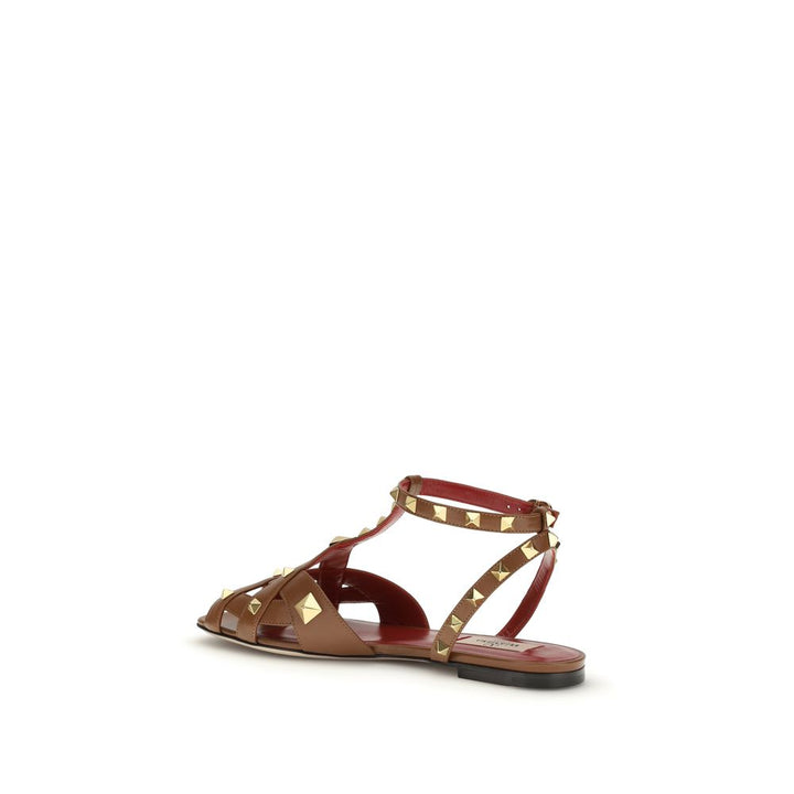 Valentino Garavani Brown Goatskin Strap-On Sandals